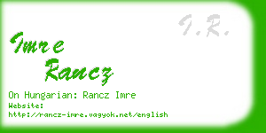 imre rancz business card